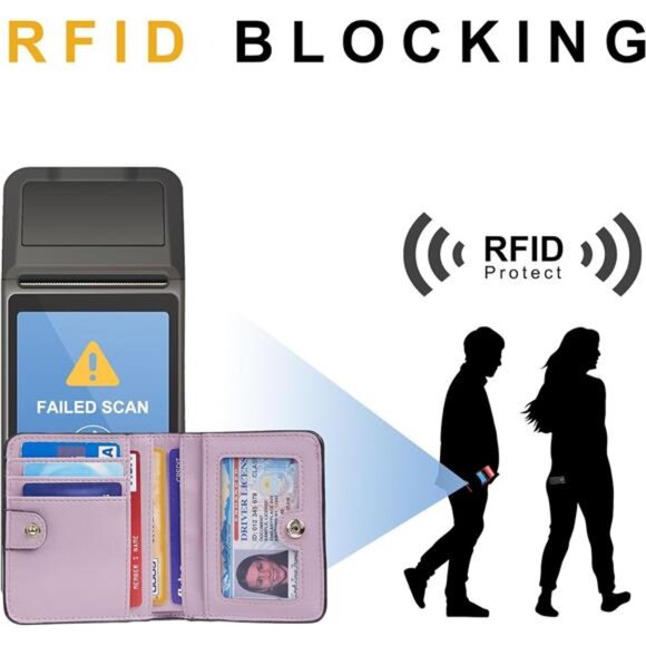 Slim Bifold Credit Card Holder, Violet - Picture 3 of 6